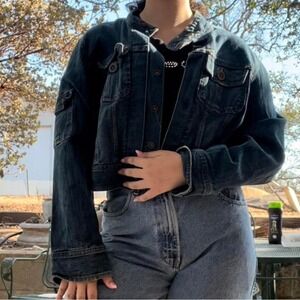 Oversized miss lili Blue demin Jean jacked women's clothing 3x